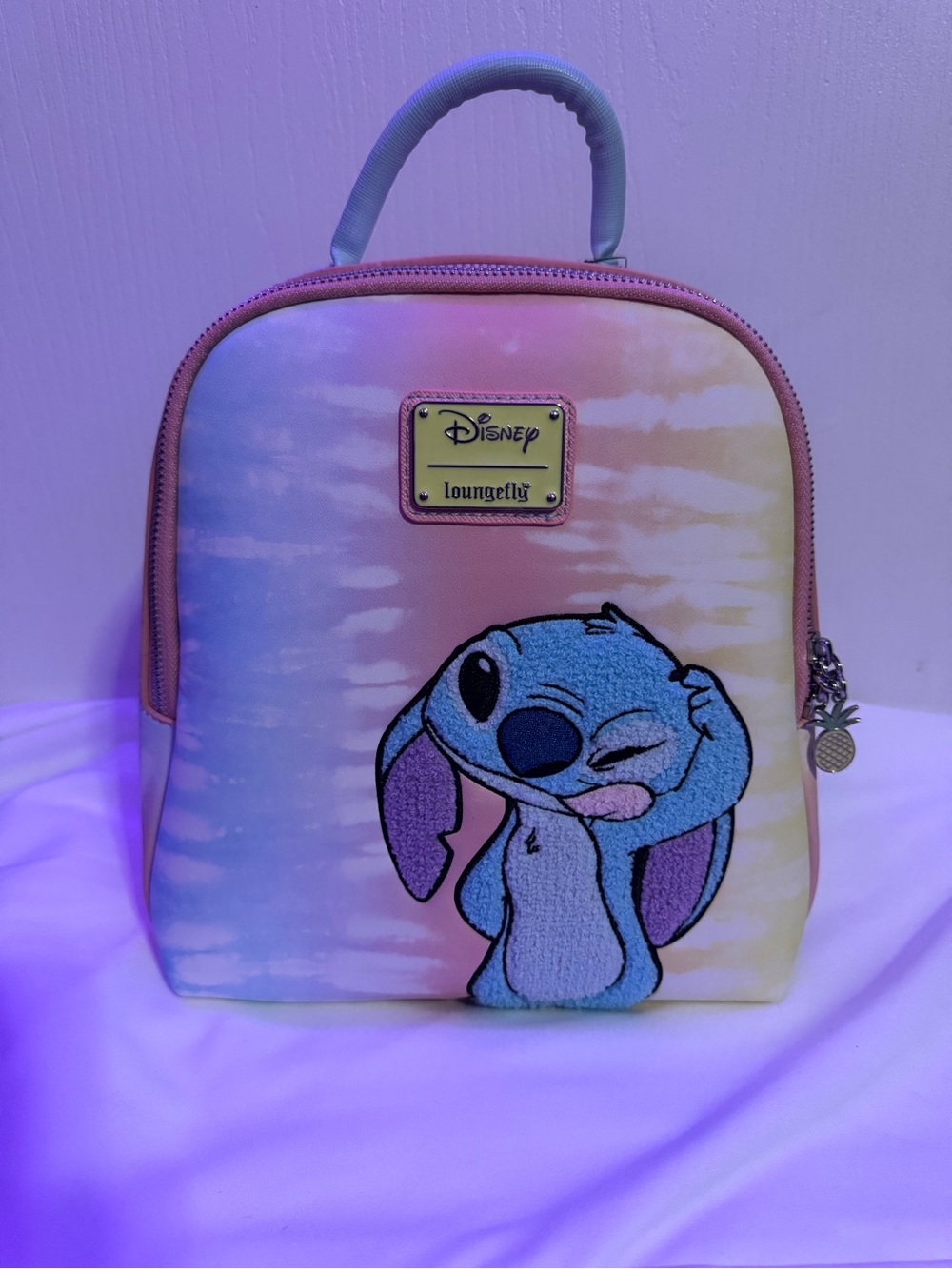 NWT Loungefly Pastel tie dye stitch mini backpack